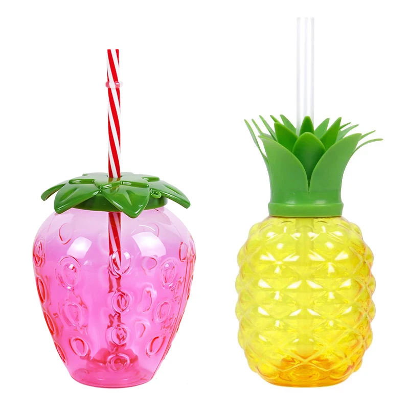 

Hawaiian Party Pineapple Strawberry Cups Water Bottle Luau Flamingo Summer Beach Birthday Party Tropical Wedding Decorations