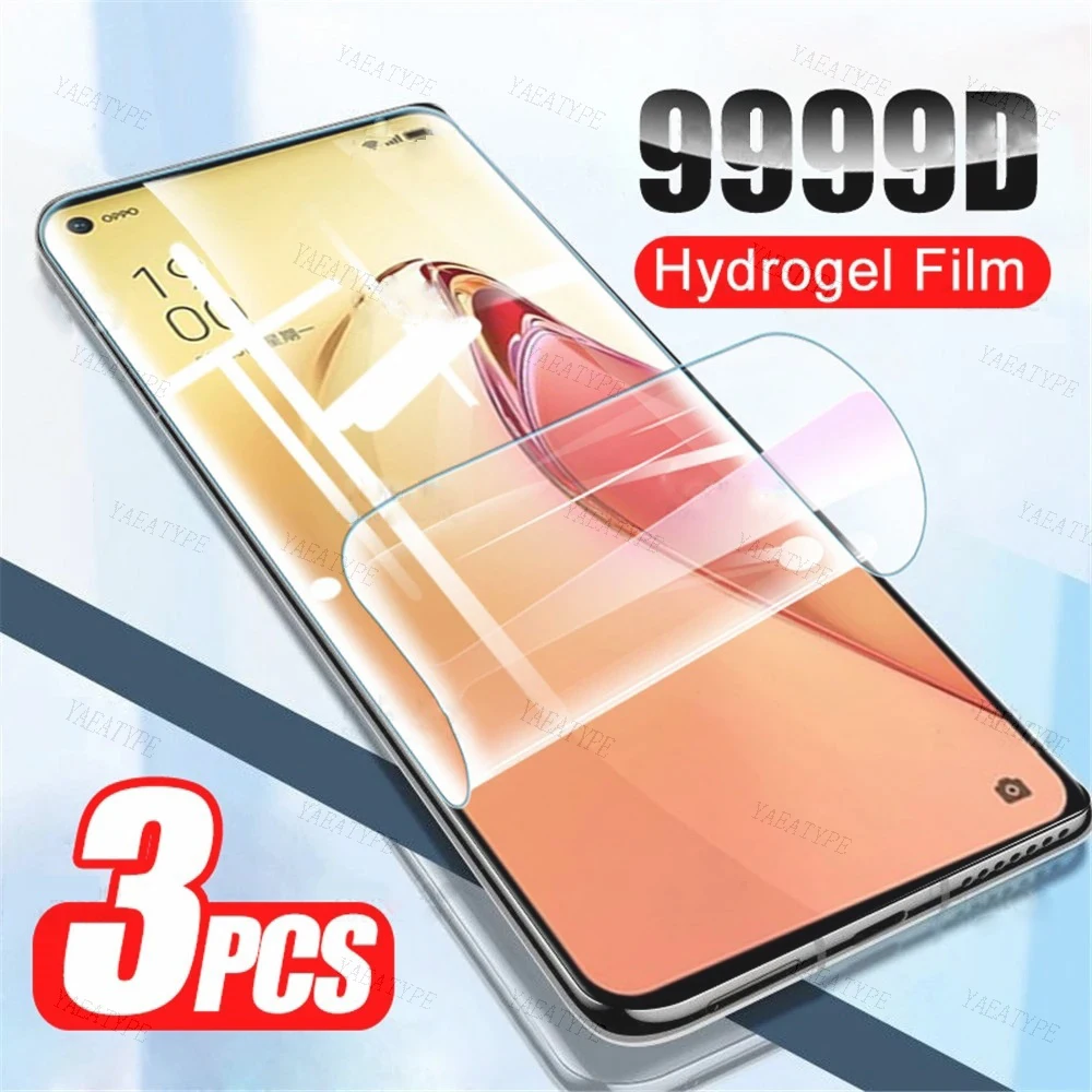 

3PCS Hydrogel Film For Oppo Reno 8 Pro Plus 8z 8t 7 6 Lite Se 7z 6z 5g Screen Protector On OPPO Reno6 7 Reno8 Z T Reno8t 4G 5G