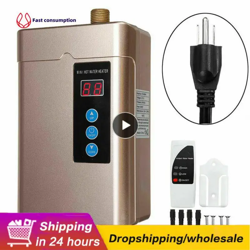 

Electric Water Heater 110v Ipx4 Waterproof Lcd Temperature Display 3000w Remote Control Electric Water Heater Without Water Tank