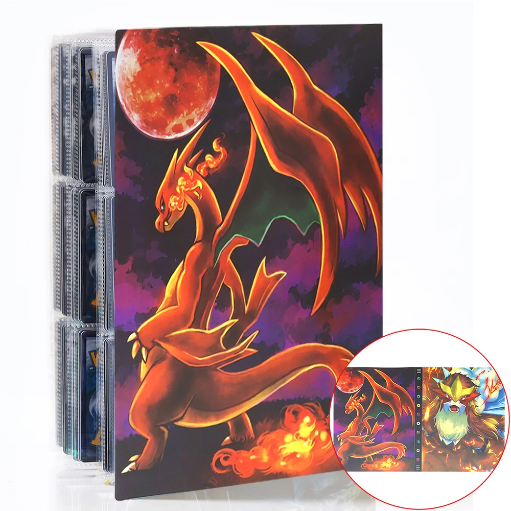

Newest Pokemon Anime Game 540pcs Big Grande Album Card Book Folder Notebook Pikachu Charizard Collection Binder Holder Gift Toys