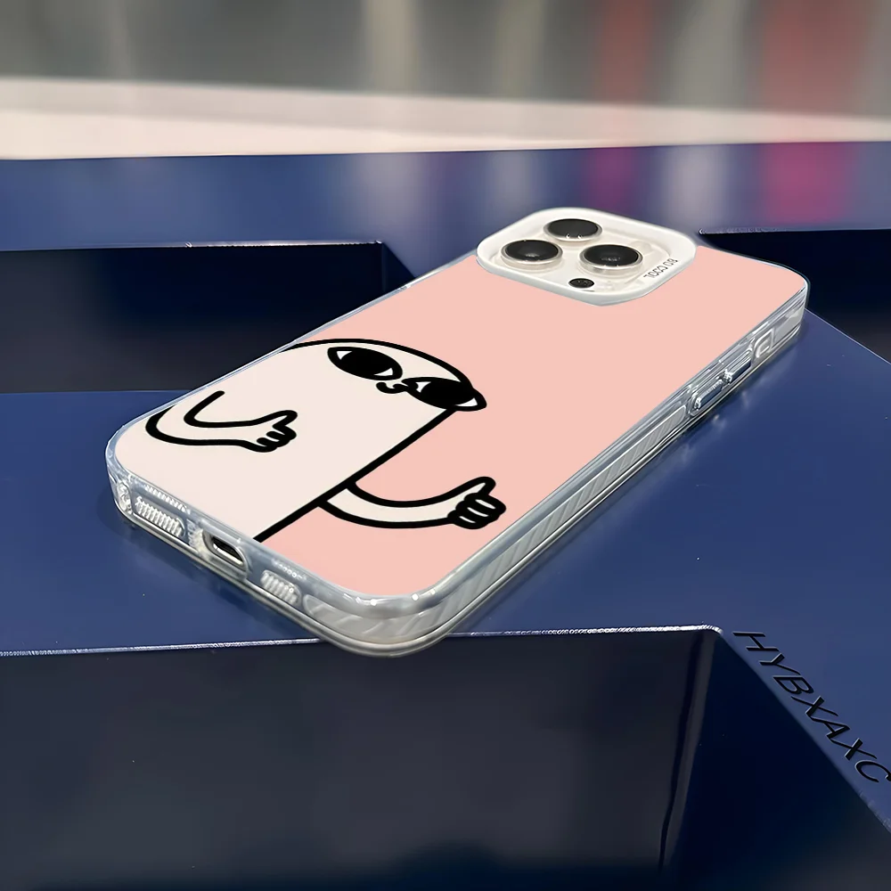 Забавный чехол для телефона K-Ketnipz Bean iPhone 16 15 14 13 12 11 Pro Max белый матовый лазерный