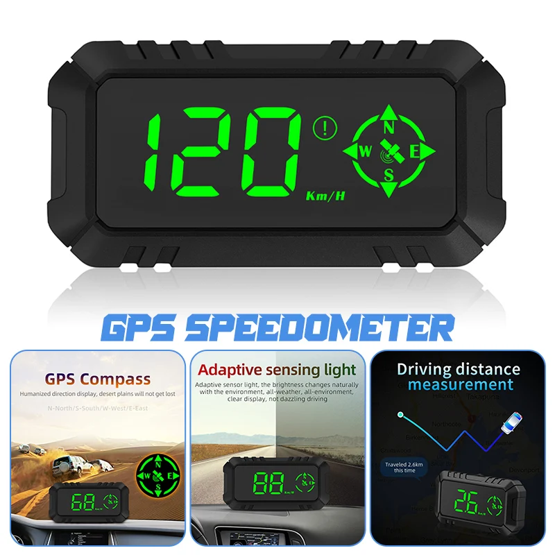 

Car HUD Head-Up Display G7 GPS Speedometer Digital Display Over-Speed Alarm Universal Motorcycle Bus Truck Car Accessories