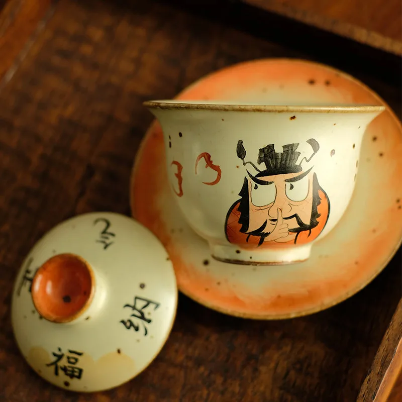 Цзиндэчжэнь Xincai Alum Red ручная роспись Shipo Mud Керамогранит нарисованный пустой Gaiwan