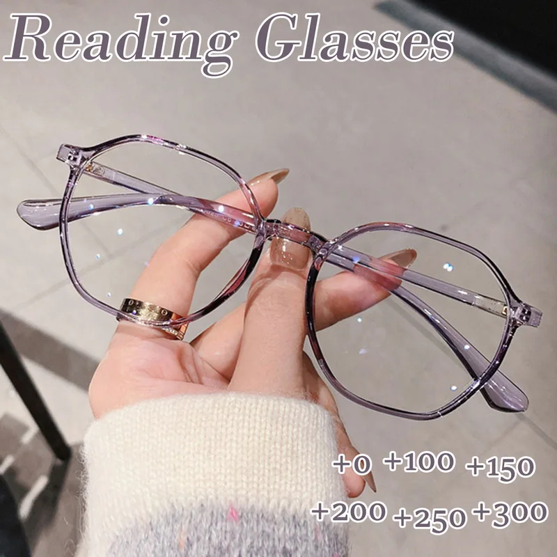 

Модные прозрачные очки для чтения для женщин среднего и пожилого возраста очки с высокой четкостью с защитой от синего света для пожилых лю...
