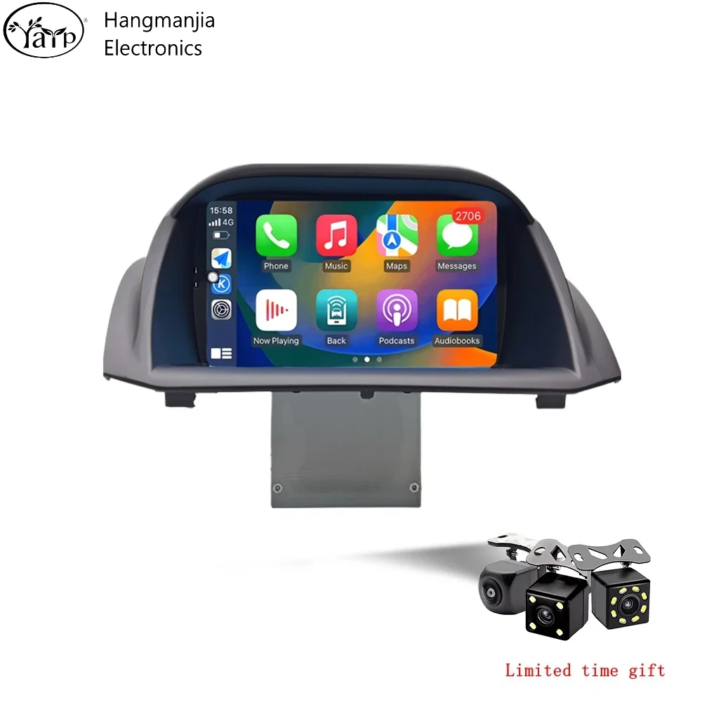 

Hangmanjia Android 13 Автомобильный радиоприемник для Ford Fiesta 2009 10 11-2017 Мультимедийный видеоплеер Навигация GPS Стерео 4G dsp Carplay dvd