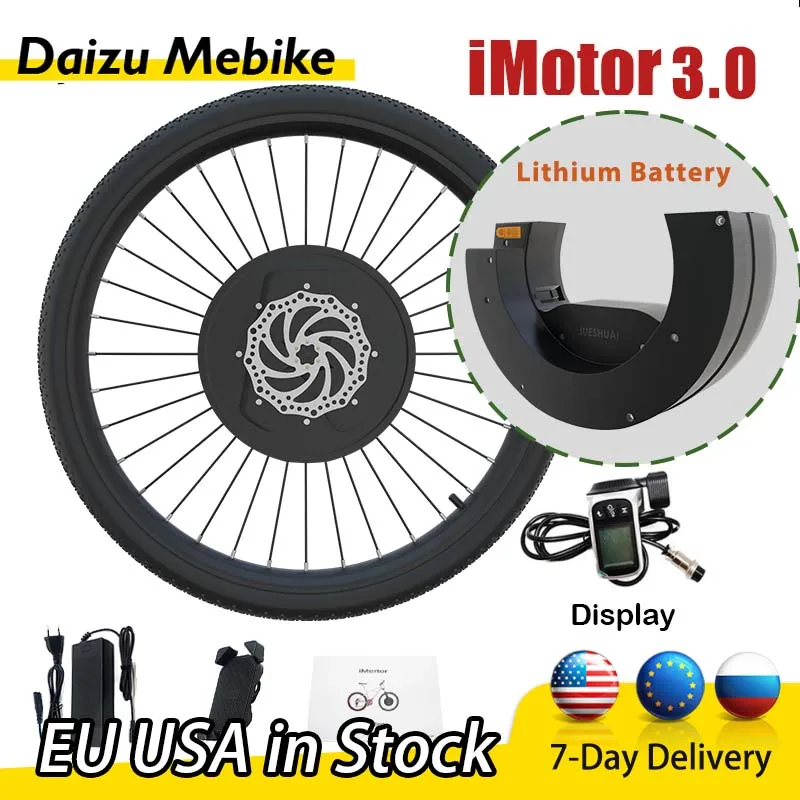 Front Drive 100mm Ebike Conversion Kit 350W 36V Brushless Motor Wheel for Electric Bike DIY Kit Easy Installation V/Disc Brake