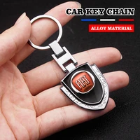 car keychain 3d alloy metal car logo shield shaped keyring accessories for fiat 500 595 grande punto astra bravo panda 124 etc