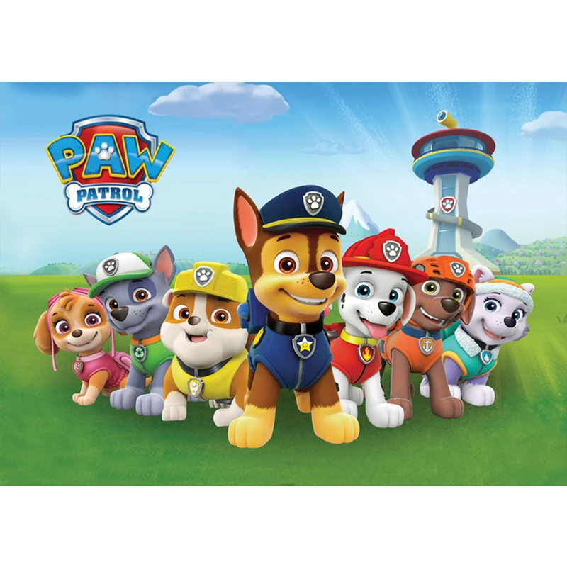 Виниловый фон с изображением собачки из м/ф Щенячий патруль |