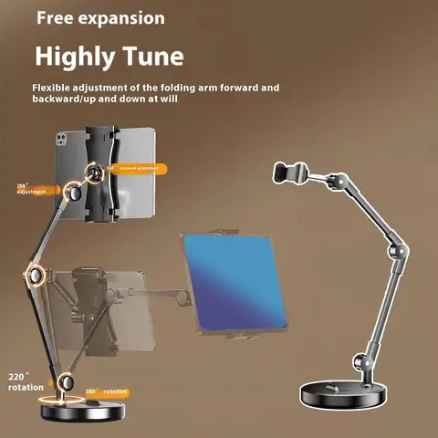Регулируемый универсальный держатель для мобильного телефона и планшета, многоугольный настольный держатель для прямой трансляции, штатив для селфи, запись видео
