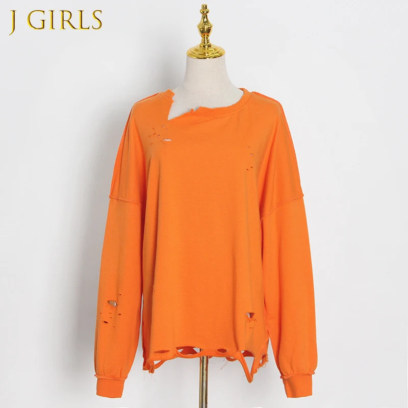 

Женский пуловер с круглым вырезом, длинным рукавом и дырками