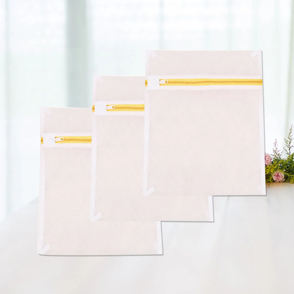 

3pcs/set Mesh Bags Zippered Fine Washing Bags Laundry Bags for