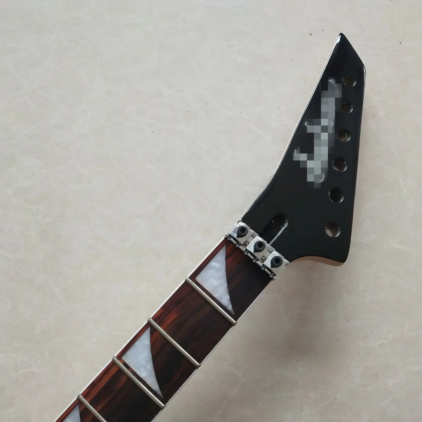 High quality Left head 24 Fret 25.5in Guitar Neck Maple Rosewood Fretboard Inlay enlarge