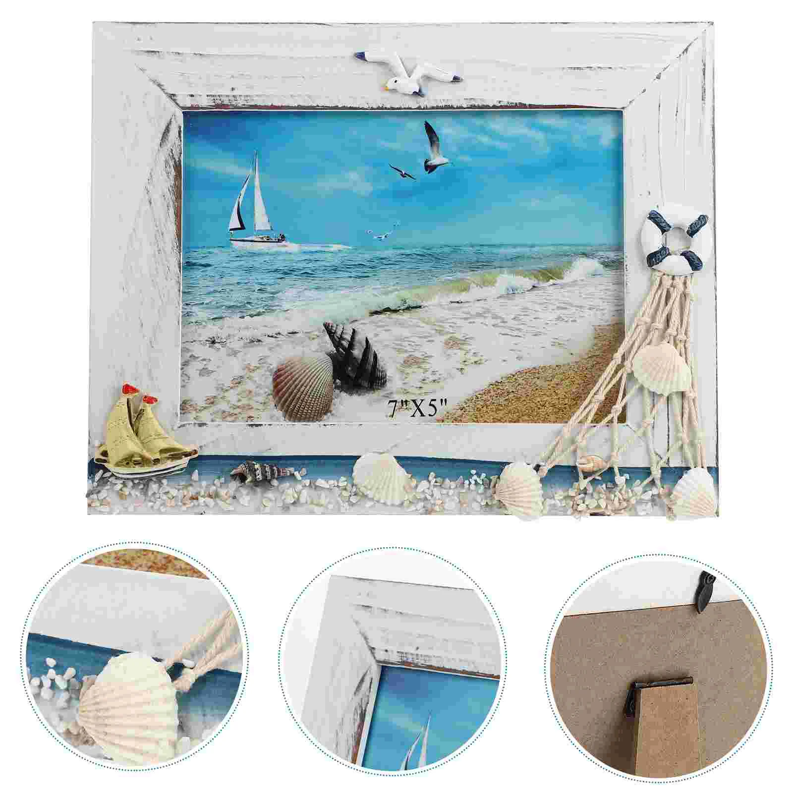 

Photo Frame Ornament Nautical Ornament Beach Desk Decorations Nautical Table Picture Frames