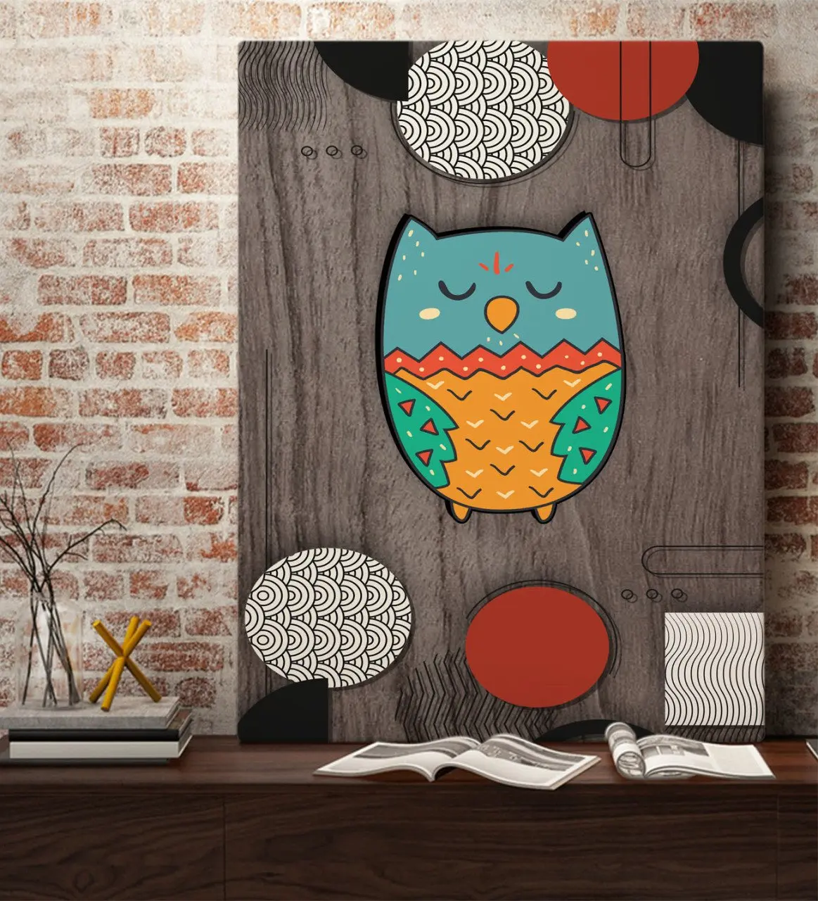 

Холщовый стол BK Home в виде совы, 70x100 см-5