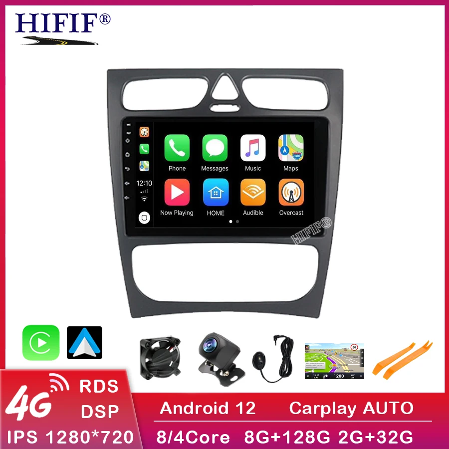 2 Din Автомобильный мультимедийный плеер Android GPS Авторадио для Mercedes Benz C-Class W203 C200 C320