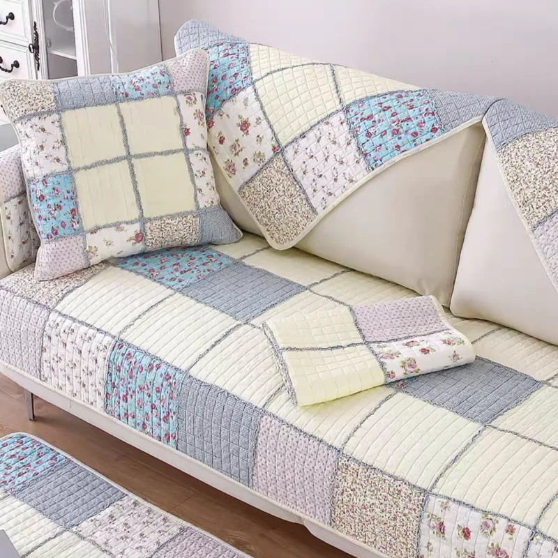 

Seat Sofa Towel Dust Cover Towel Couches for Living Room Thickened Pastoral Fabric Sofa Cover Slip Resistant Slipcover Printing