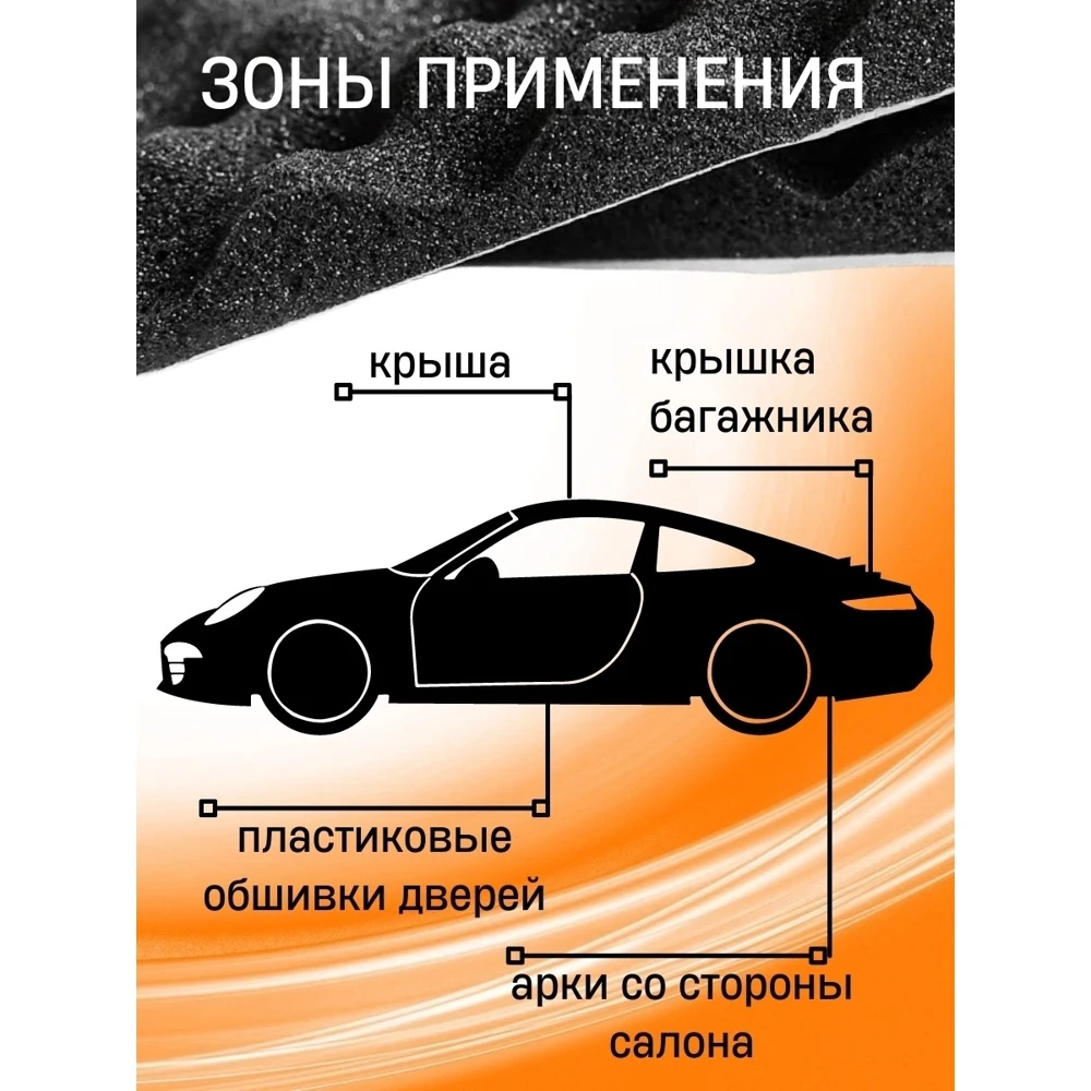 Акустический поролон - Рельеф Волна 20мм (самоклеящийся влагостойкий клей) 0.75х1м 1