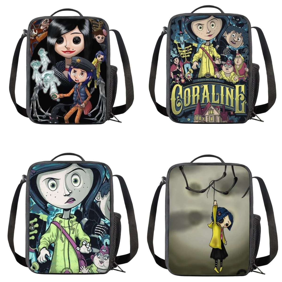 

Пушистая мультяшная Детская сумка для ланча Coraline, Модная Портативная термоизолированная коробка для ланча, многоразовая сумка для пикника для детей и девочек