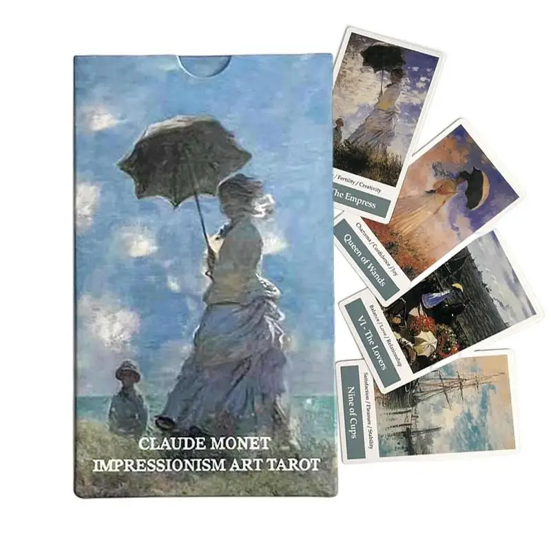 

Claude Monet Tarot Deck Impressionism Art Tarot Card Game Gift 12x7cm Board Game Deck Family Game Art Cards Oracles Deck