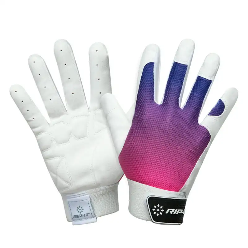 

Blister Control Softball Batting Gloves - Purple and Pink - Small