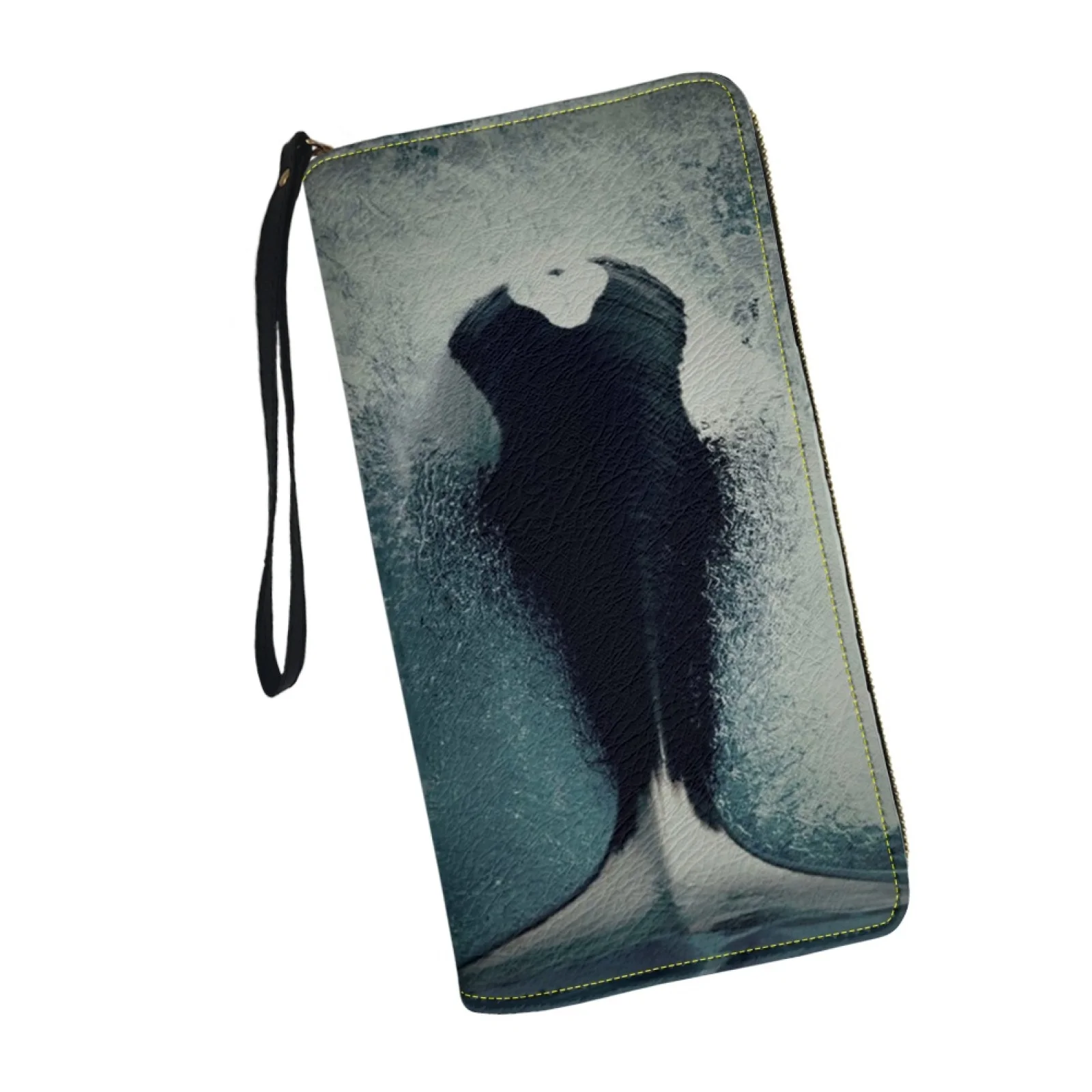 Belidome Killer Whales Orca Brand Design Women Zip Around Organizer Wallet Leather Card Holder Clutch Long Purse Wristlet Bag
