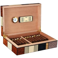 luxury humidor case cigar box cedar wood big capacity with portable humidifier hygrometer case fit 30 50 cohiba cigars humidor