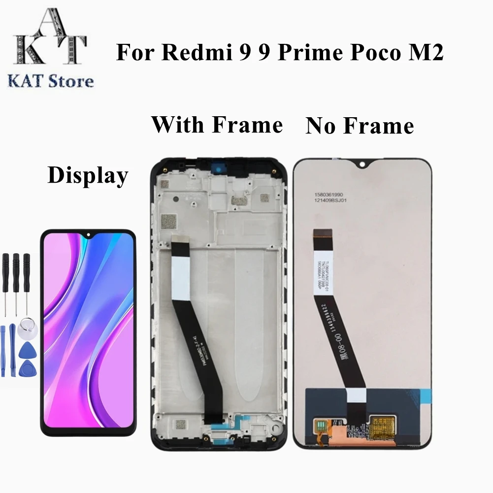 

KAT Original LCD Assembly Replacement For Xiaomi Redmi 9 Prime POCO M2 LCD Display Touch Screen With Frame Quality Guarantee