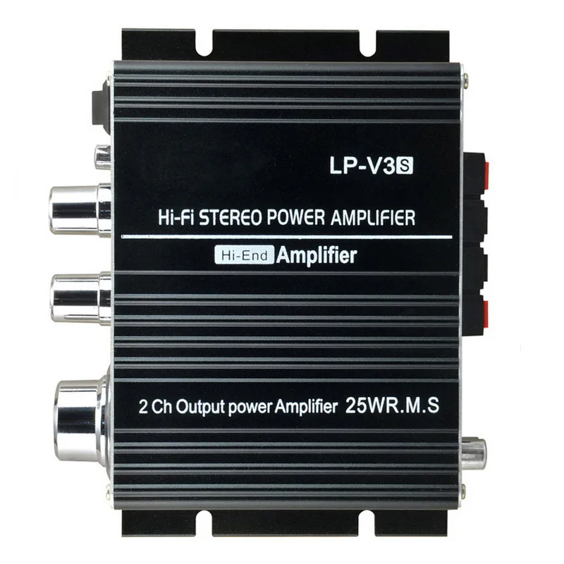 

Car Audio Speaker 12V 700W Mini Hi-Fi Stereo Digital MP3 Volume Control With 3.5mm Audio Input LP-V3 Power Amplifier Black