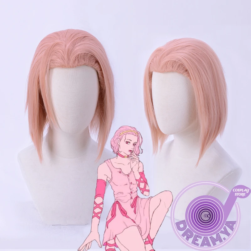 

Sugimoto Reimi Cosplay Wig JoJo Bizarre Adventure Anime Pink Short Heat Resistant Synthetic Hair Halloween Party Role Play