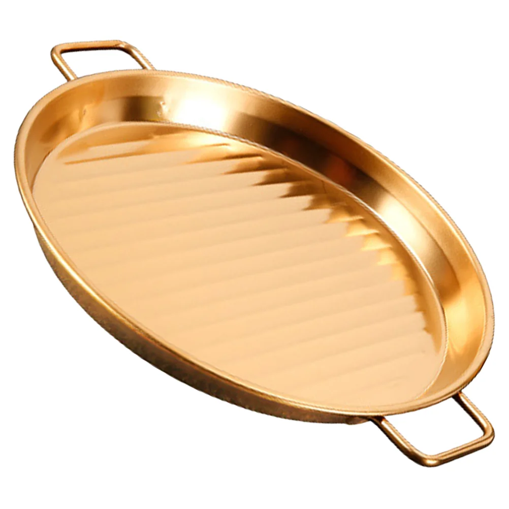

Сервировочный поднос из нержавеющей стали с ручками, металлический поднос для жареной курицы