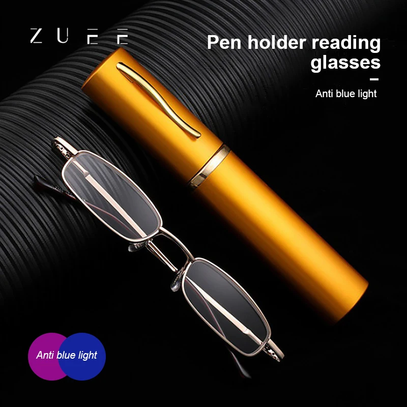 

Очки для чтения ZUEE унисекс, для мужчин и женщин, ульсветильник портативные очки для чтения при дальнозоркости, с чехлом, очки с диоптриями + 1,...