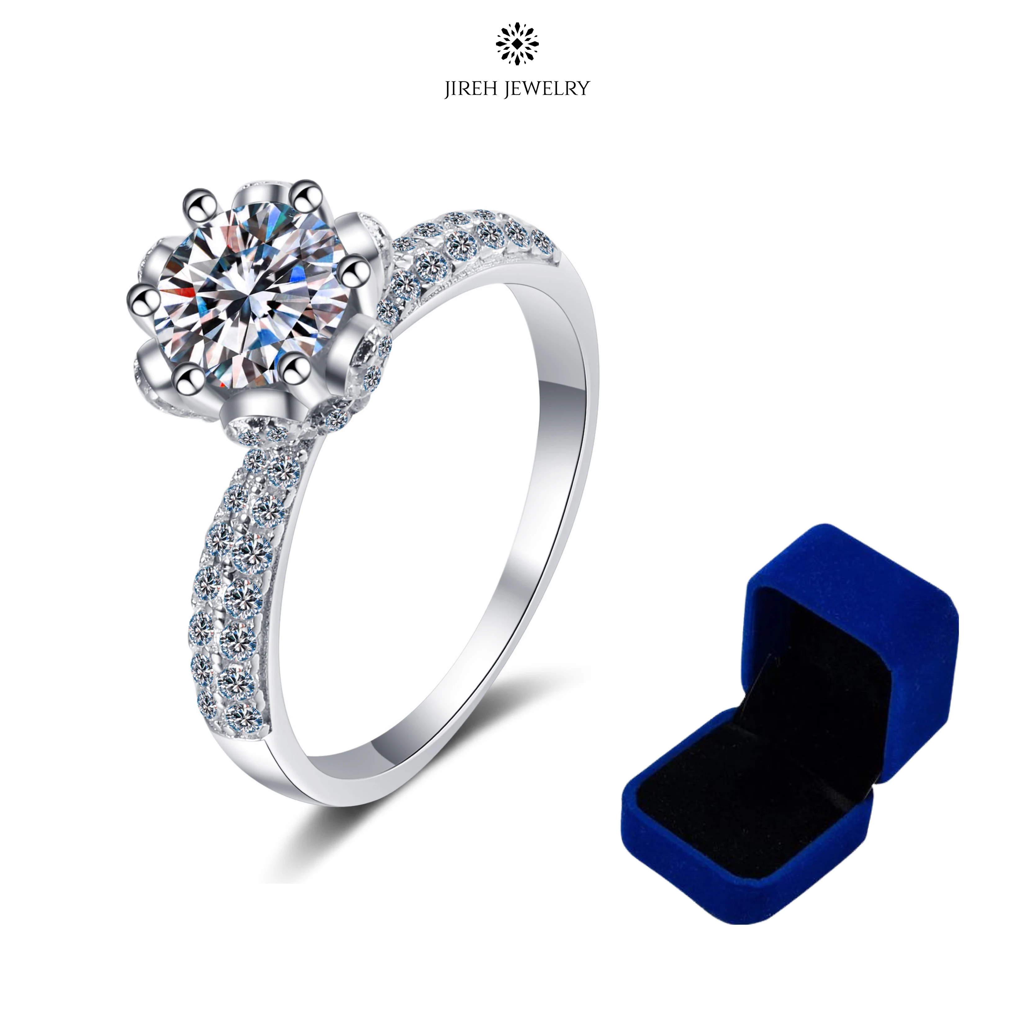 

Custom Name Certified 5 Carat Diamond Engagement Ring Women 14K White Gold Sterling Silver Bridal Moissanite Rings Wedding Band