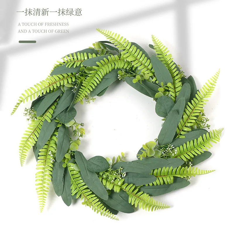

Simulation Garland Door Decoration Phoenix Grass Simulation Garland Decoration Door Knocker Fake Flower and Grass Ring