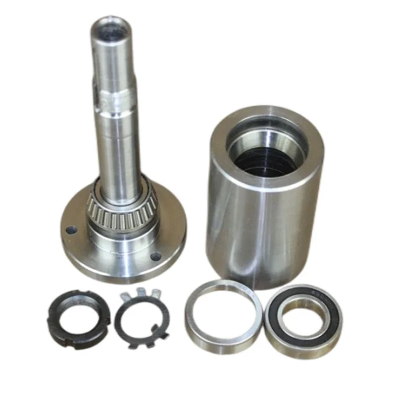 Small lathe spindle high-strength head assembly with flange without chuck tapered bearing