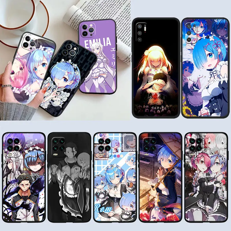 Фото Новый высококачественный чехол Re Zero Emilia Ram Rem для Xiaomi Poco C40 C50 C51 C55 C65 C71 C75 F3 F5 F6 F7 M2 M3 Pro Ultra №1