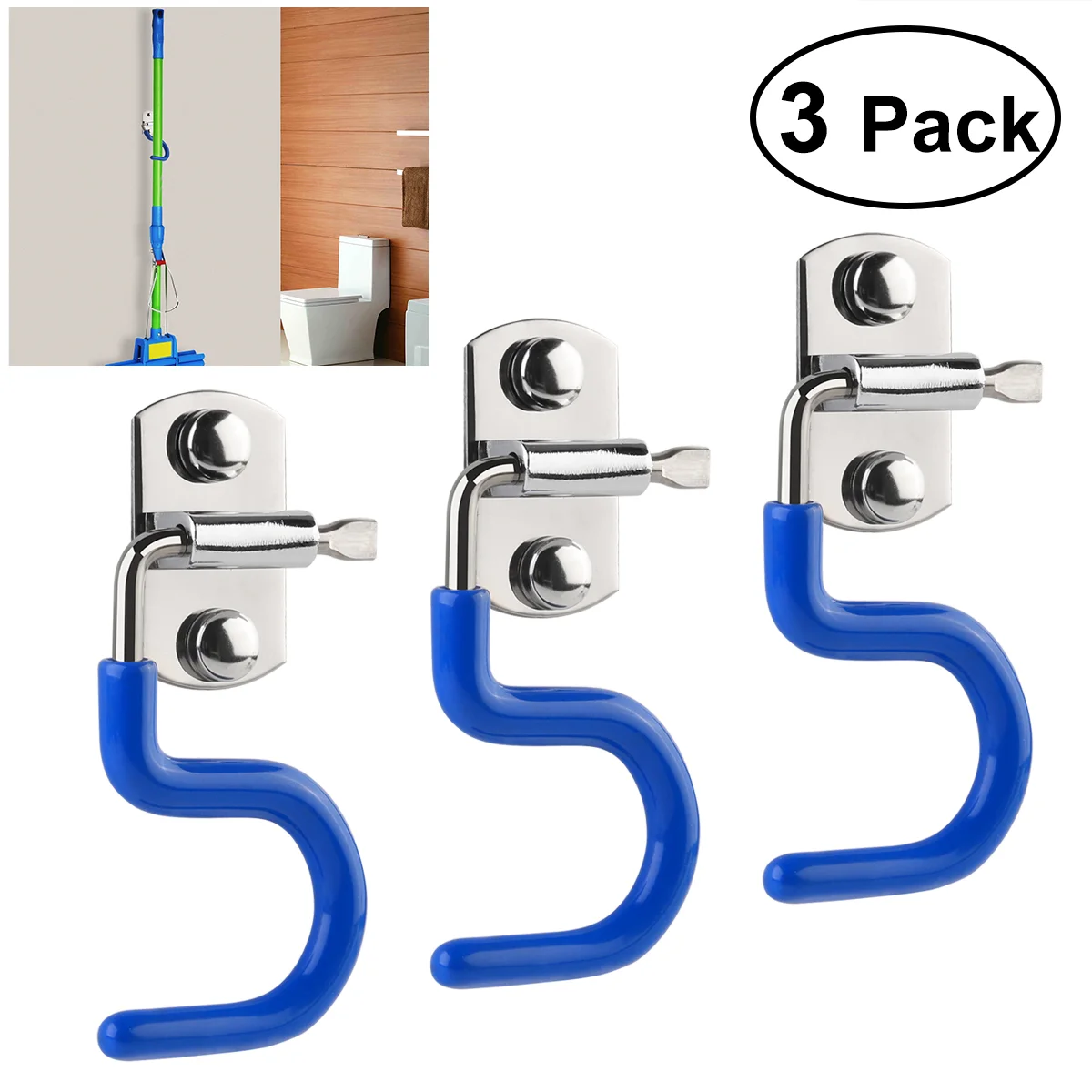 

3pcs Hangers Wall Mounted S-Type Stainless Steel Hooks Holders Racks Hangers for Home Office