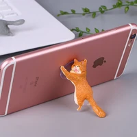 holder for your mobile phone figurine miniature cat sucker design phone stand for car cute cartoon statue craft cell phone stand