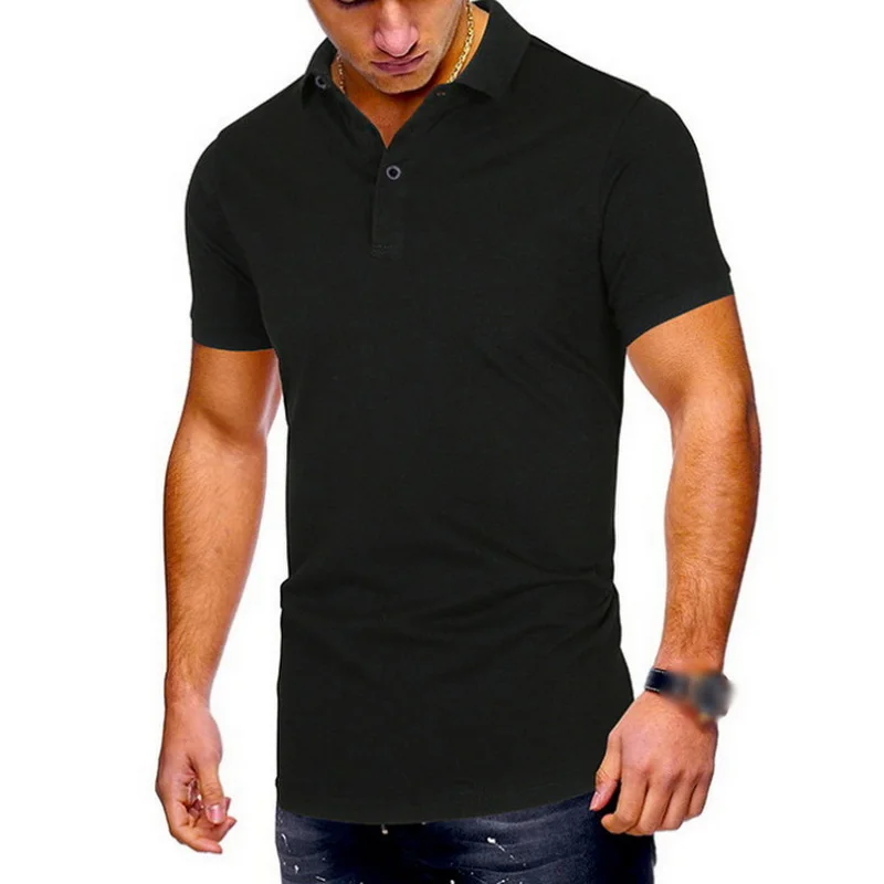 

New Casual Men Summer Polo Shirt Brand Fashion Business Cotton Short Sleeve Trousers Male Solid Color Golf Tennis Tops Plus Size