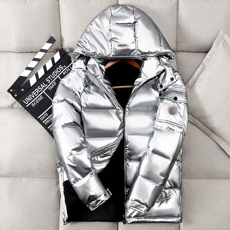 Men's Hooded Casual  Down Jacket Thick Warm Winter Men Clothing White Duck Puffer Jackets Cold Coats  Streetwear