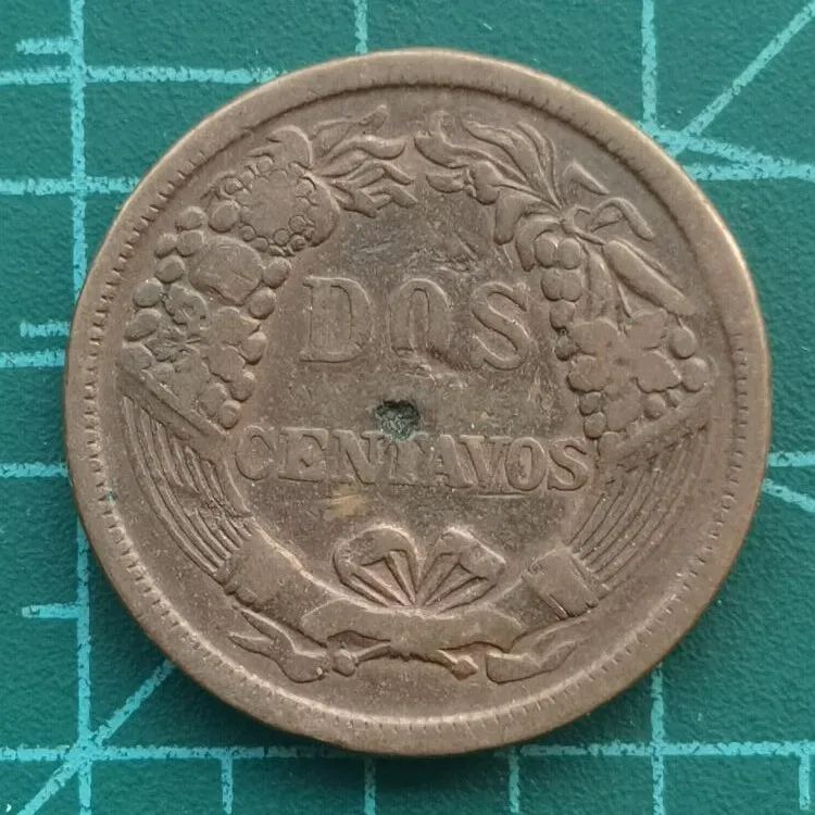 

Перу 1895, 2 цента, койны, 100% оригинальная монета