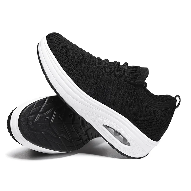 

Кроссовки-носки женские на танкетке, дышащие, сетчатые, вязаные, на платформе, повседневная обувь