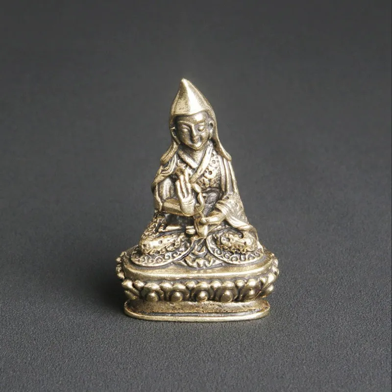 

Antique Brass Tsongkhapa Buddha Statue Desktop Ornaments Bronze Statues