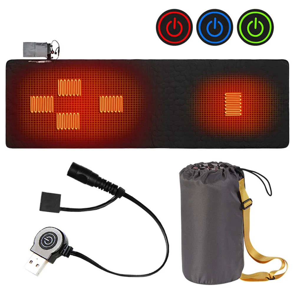 

Уличная подушка на сиденье с подогревом по USB, 5 В, домашняя подушка на сиденье, матрас для кемпинга и сна, 3-уровневый спальной коврик для тури...