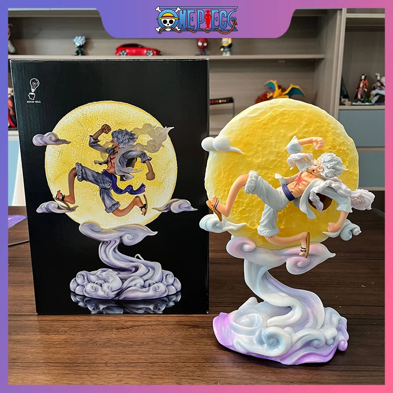 

Anime 28cm One Piece Figures Luffy Nika Figures Luffy Gear 5 Figures GK Figurine Statue With Light PVC Model Doll Toy X-MAS Gift