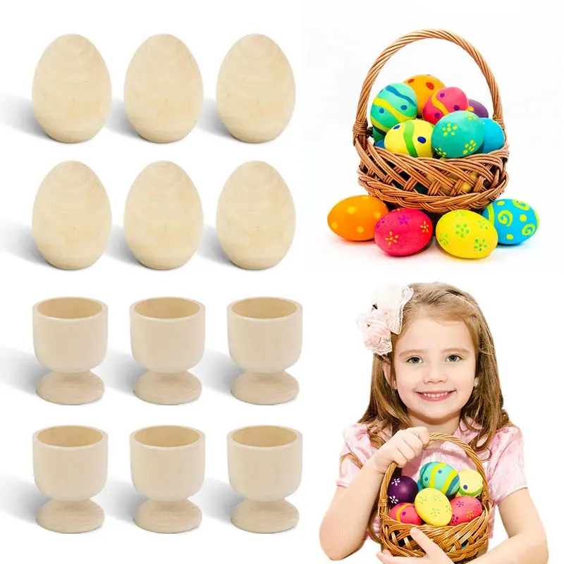 5 шт./компл. прекрасные яйца из натурального дерева ручная роспись граффити