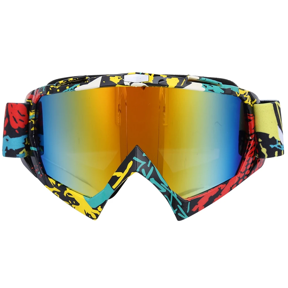 

Sports Windproof Sunglasses Cycling Skiing Riding Motorcycle Goggles(Rainbow Frame+Red Len)