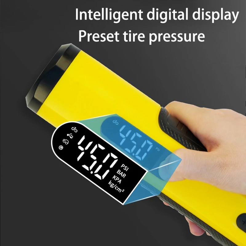 

120 PSI Tire Inflator Portable Air Compressor Withlcd Display Emergency LED Light Cordless Air Pump For Car, Bicycles