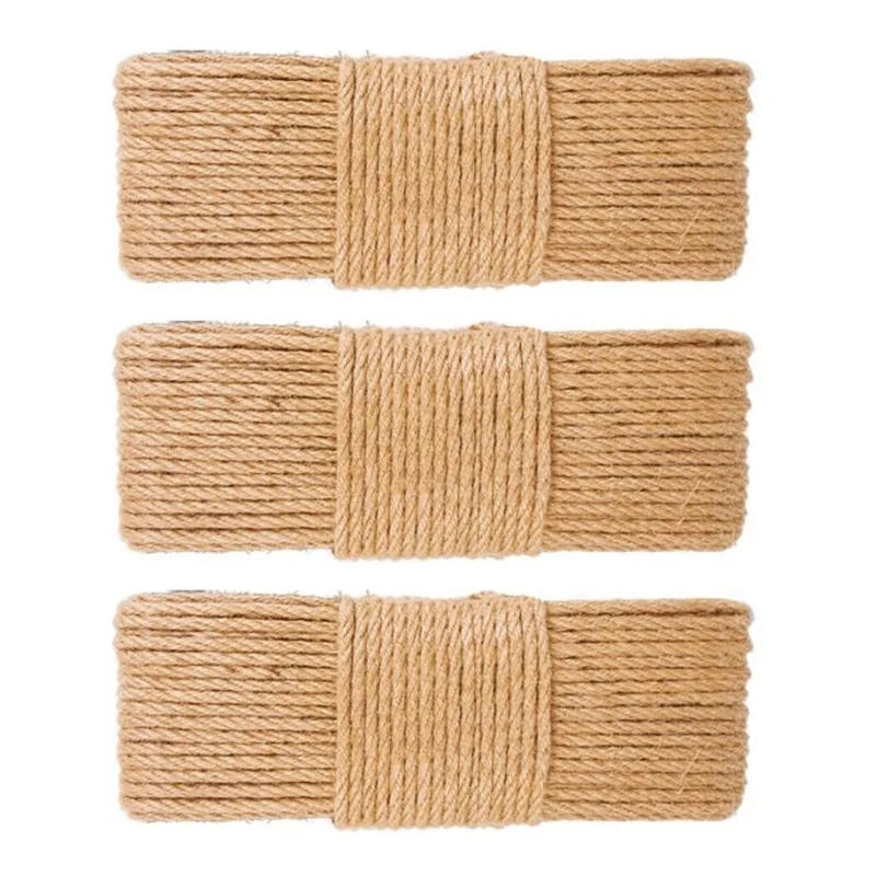 

3 шт. 20 м 6 мм пеньковая веревка декоративная пеньковая веревка сизальная веревка толстая и тонкая джутовая веревка ручной работы «сделай са...