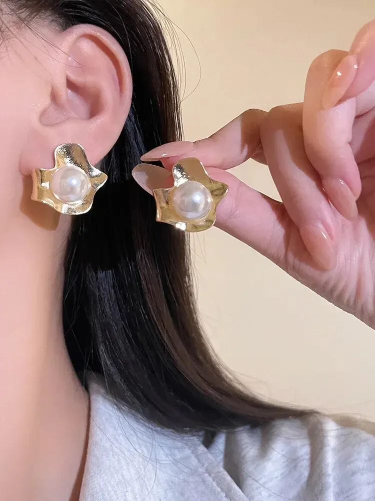 Элегантные уникальные жемчужные серьги Женские винтажные Стильные Простые
