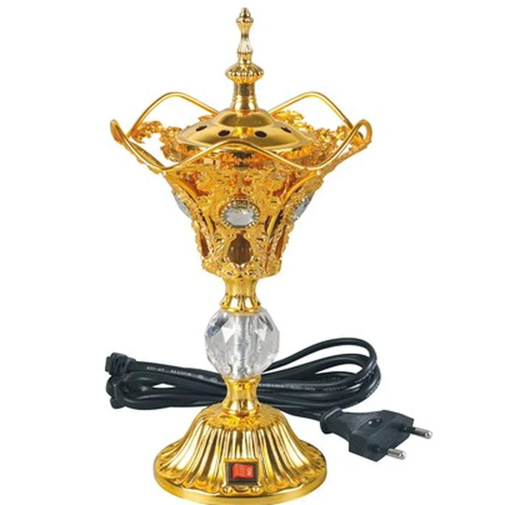 

Arab Aroma Stove Luxury Electric Incense Burner Golden Room Fragrance Zapach Do Domu Difusor De Aroma Incense Holder MM60XXL